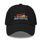 Black baseball hat with "Spawn Point Coffee" logo featuring a video game controller on the front.